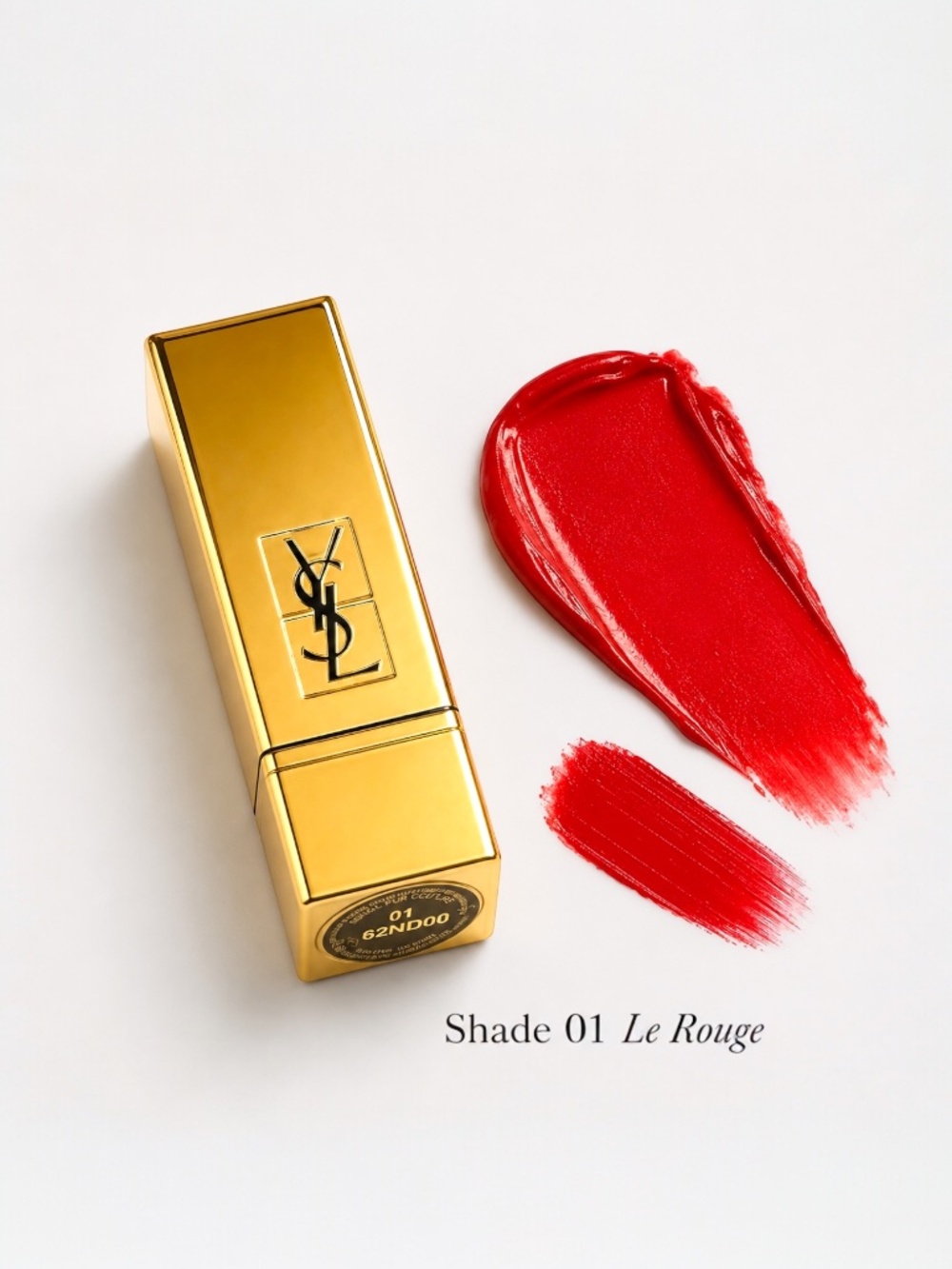 NEW HTF YSL Rouge Pur Couture Deluxe Mini Lipstick 01 Le Rouge Red Gold Case